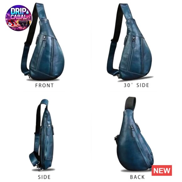 Genuine Leather Crossbody Sling Backpack for Travel Hiking main image 4